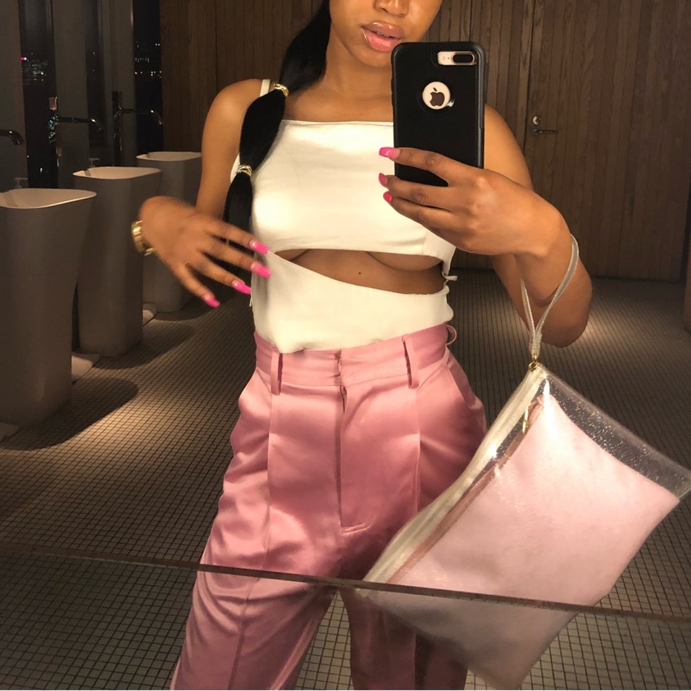 HM Pink Satin Pants